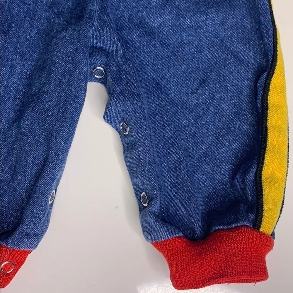 Vintage Bambino Ivy League denim cotton collar jumpsuit romper baby 6-9 months